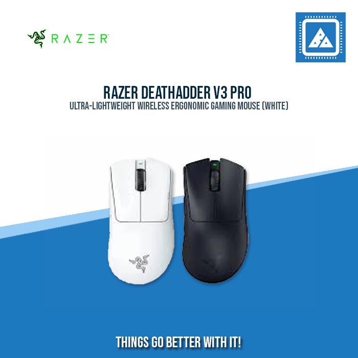 RAZER DEATHADDER V3 PRO ULTRA-LIGHTWEIGHT WIRELESS ERGONOMIC GAMING MOUSE (WHITE) RAZER DEATHADDER V3 PRO ULTRA-LIGHTWEIGHT WIRELESS ERGONOMIC GAMING MOUSE (WHITE)
